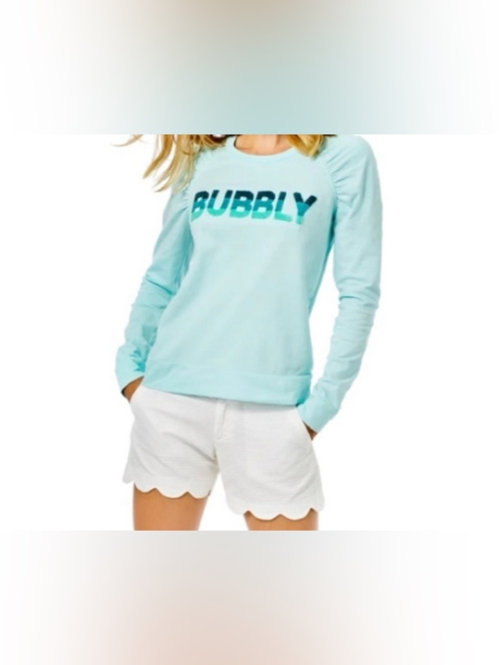 EUC Lilly Pulitzer Bubbly Aldean Sweatshirt Medium 🥰 Lightweight
